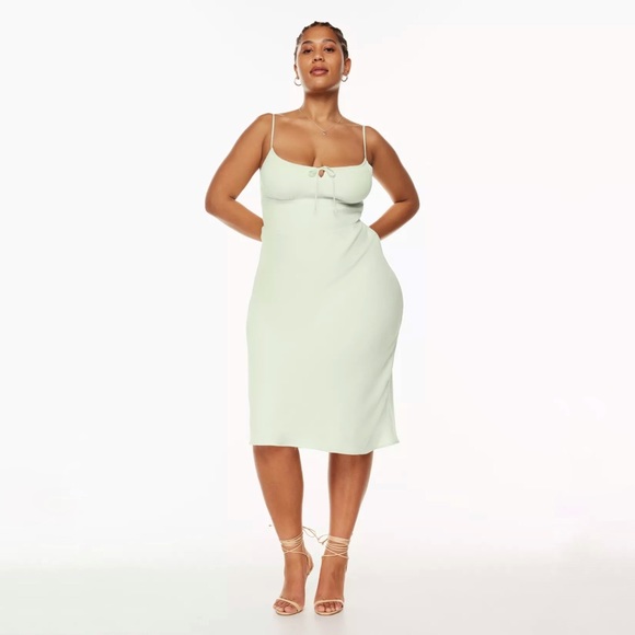 Aritzia Dresses & Skirts - Aritzia | Wilfred | Bellow Slip Midi Dress Size 8 Pale Yellow